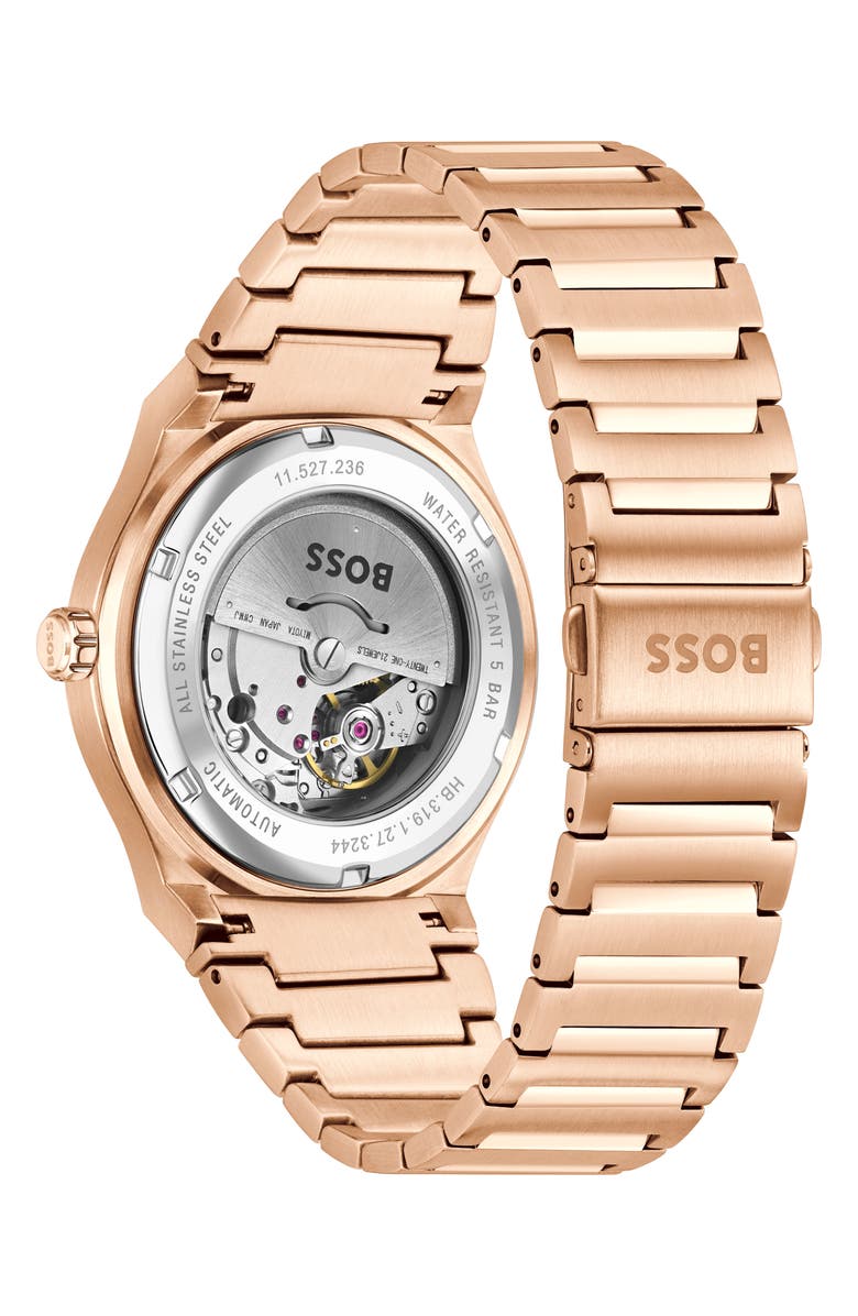 BOSS Candor Automatic Bracelet Watch, 41mm, Alternate, color, Gray Dial