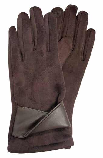 Tech Faux Suede Twisted Gloves