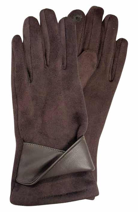 Tech Faux Suede Twisted Gloves