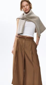 H&M Belted Twill Culottes