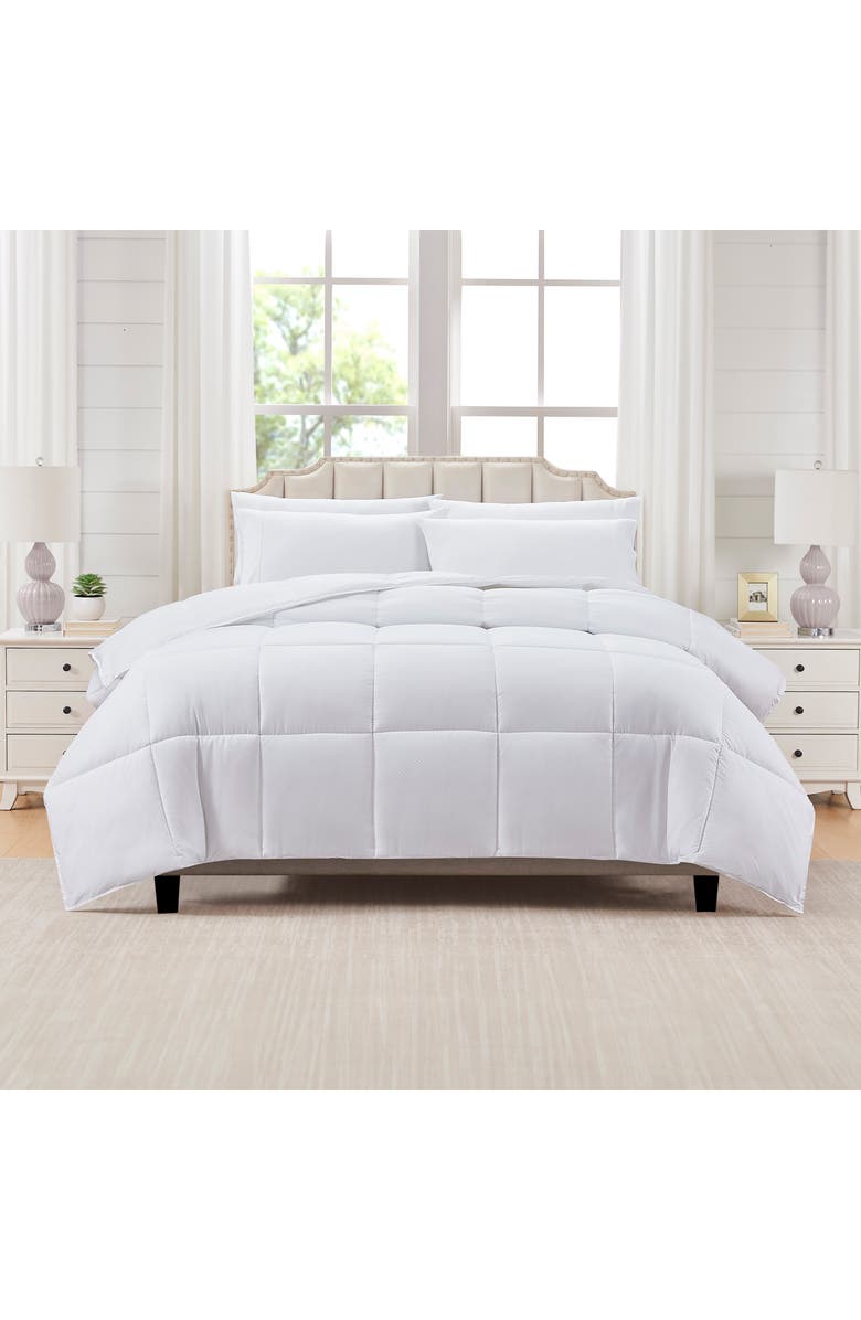 Modern Threads Reversible Microfiber Comforter, Alternate, color, White Square