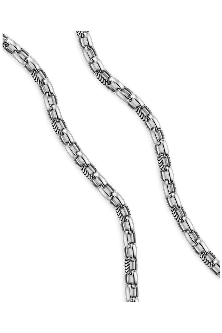 Chevron Oval Link Necklace, Alternate, color, SILVER