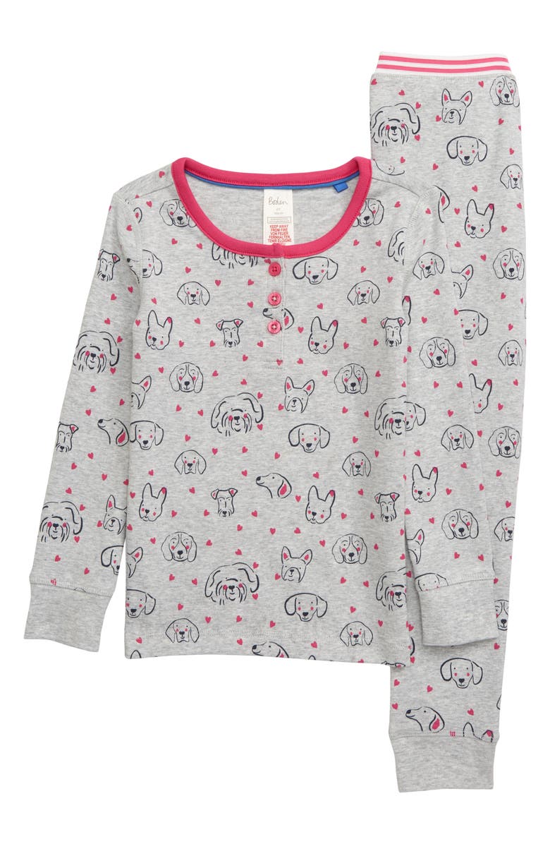 Mini Boden Fitted Two-Piece Henley Pajamas, Main, color, 
