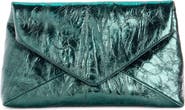 Dries Van Noten Metallic Lambskin Leather Envelope Clutch