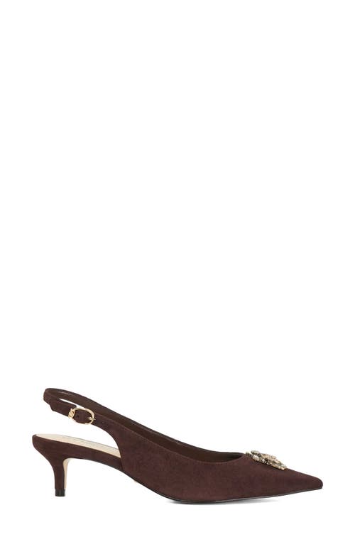 Dune London Context Pointed Toe Slingback Pump In Brown