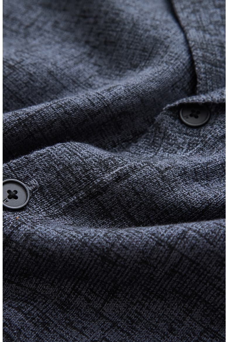 Nayeem Etching Print Organic Cotton Camp Shirt, Alternate, color, CHARCOAL HEATHER