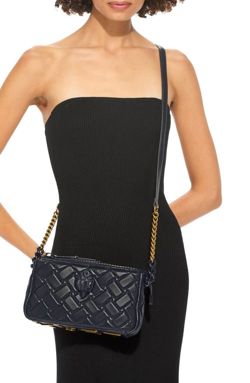 Kurt Geiger London Kensington Quilted Leather Crossbody Bag In Black