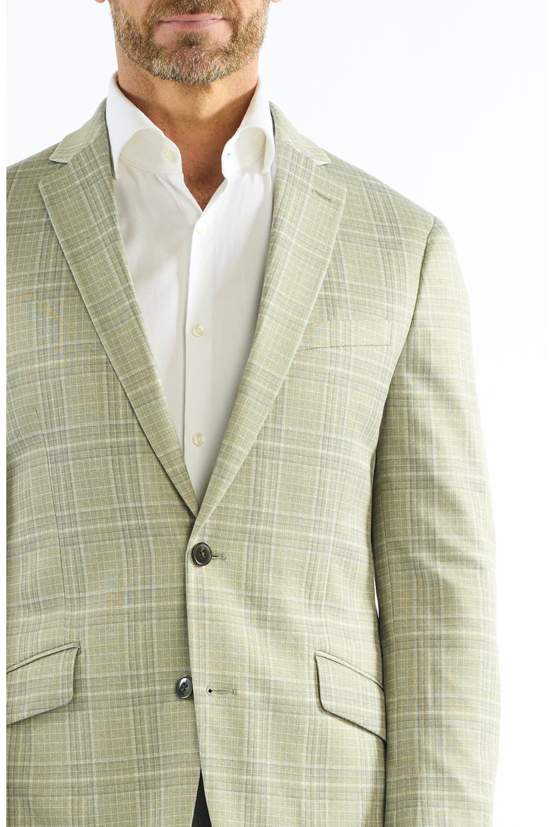 Plaid Knit Sport Coat, Alternate, color, MOSS