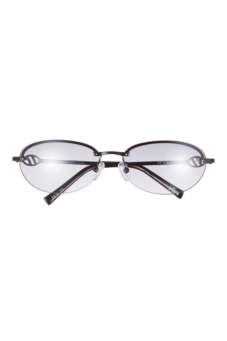 Slinky 62mm Oval Sunglasses, Main, color, BLACK