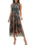 Chiffon Tiered Midi Dress