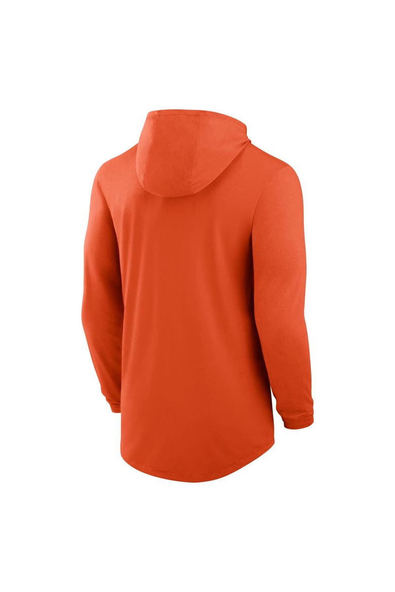 Men's Nike Orange Clemson Tigers Legacy Tri-Blend Dri-FIT Long Sleeve Hoodie T-Shirt, Alternate, color, Orange