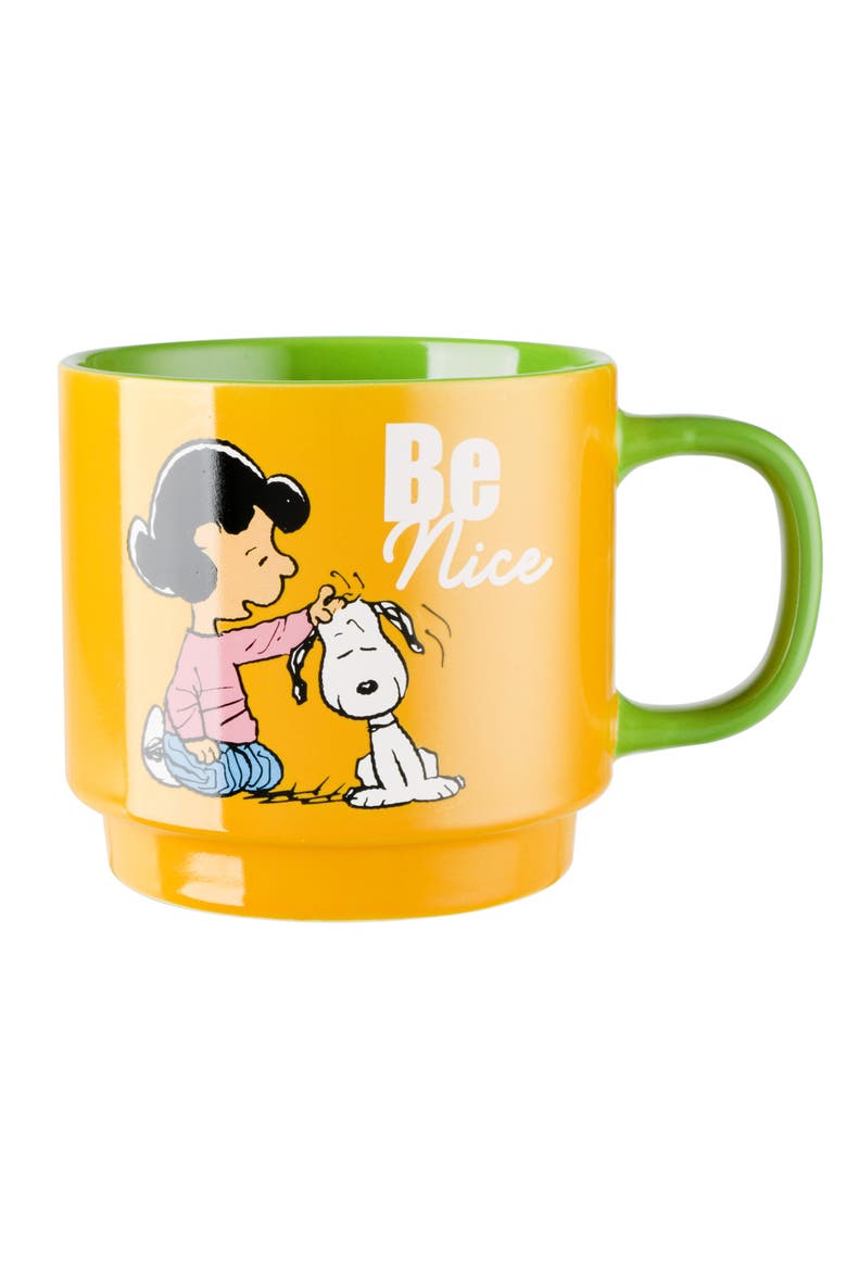 Snoopy Stackable Stoneware Mug Set with Rack, Alternate, color, Assorted Colors