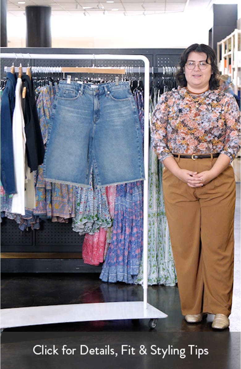 Good Standard Frayed Denim Bermuda Shorts, sales video thumbnail