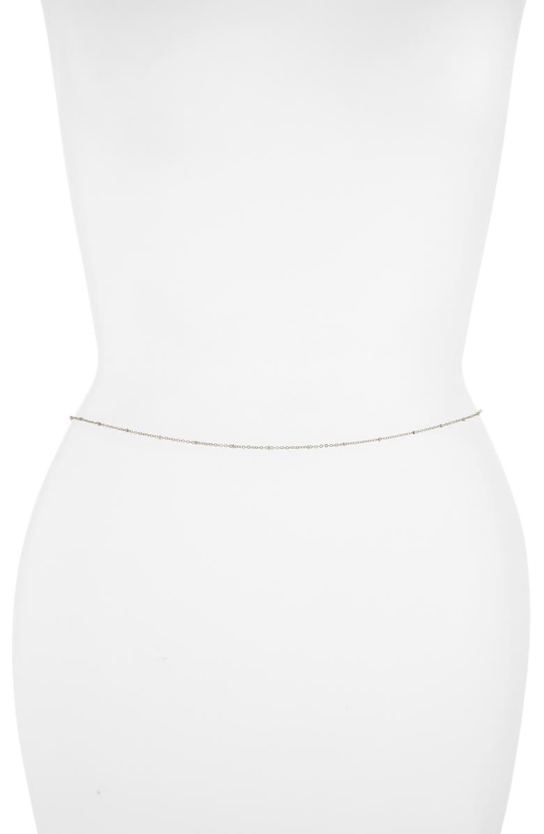 VIDAKUSH Slim Belly Chain, Main, color, Silver