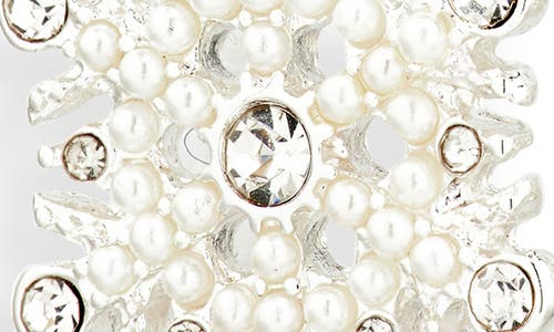 Leith Snowflake Huggie Drop Earrings In Metallic