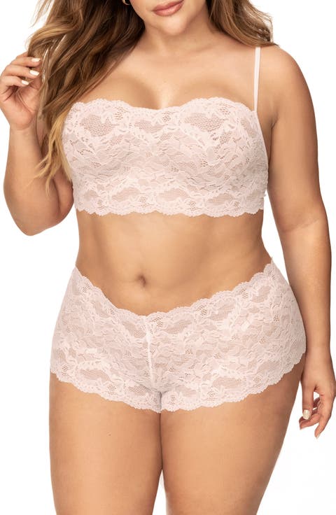 Lace Bralette & Boyshorts Set (Plus)