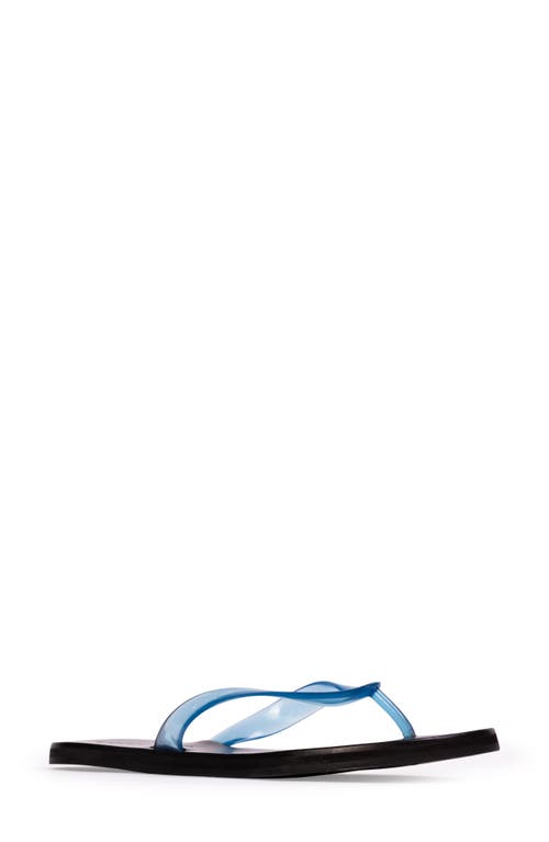 Black Suede Studio Jeli Flip Flop In Blue Pvc