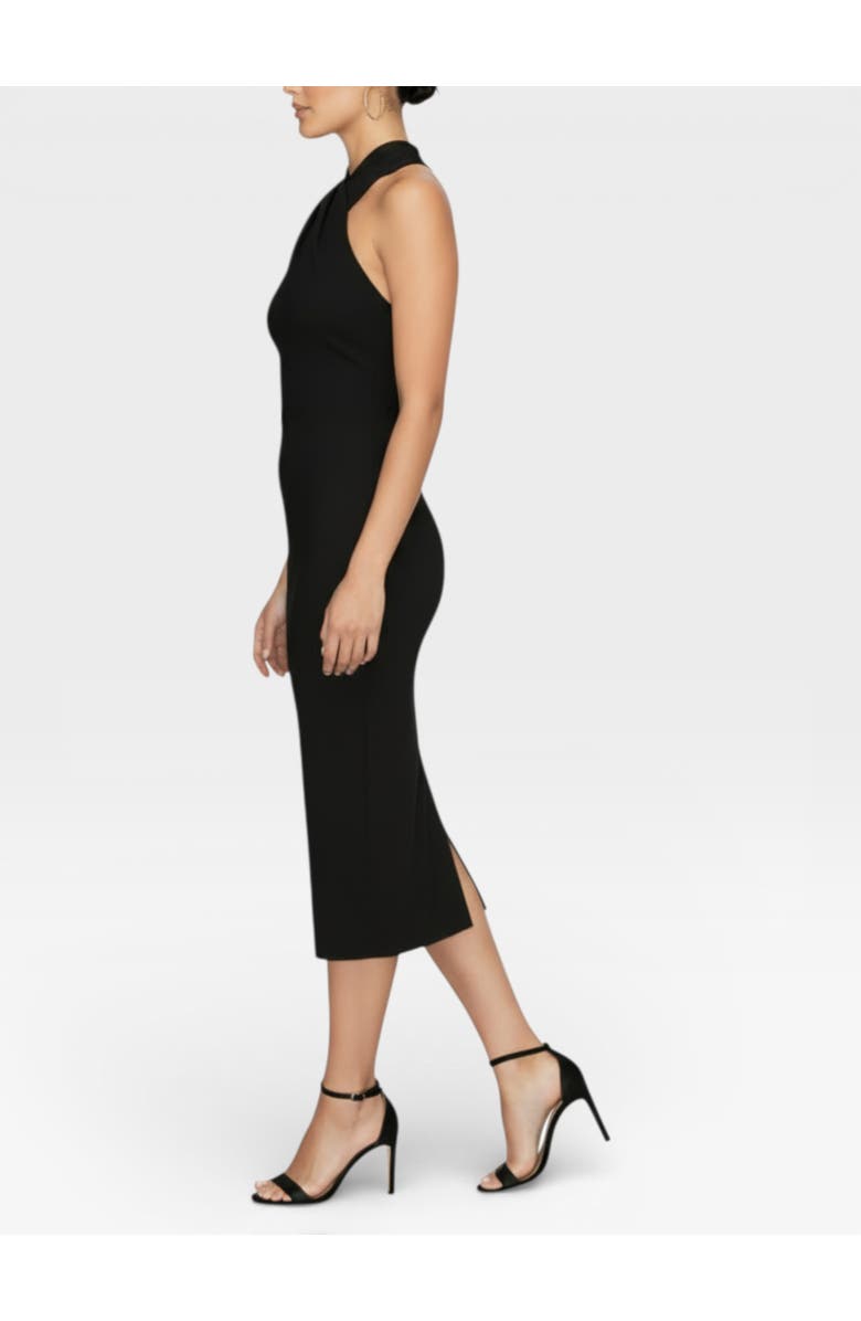 RACHEL Rachel Roy Harland Crossover Halter Midi Dress, Alternate, color, Black