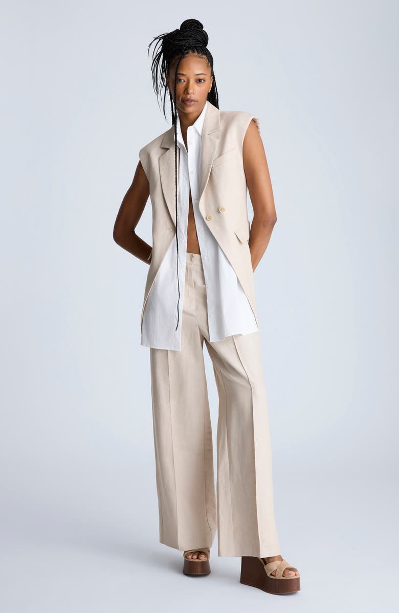 Kenneth Cole Pintuck Pleat Wide Leg Pants, Alternate, color, Lt Bronze Multi