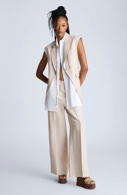 Kenneth Cole Womens Layered Vest With Detachable Front Shirt Pintucked Wide Leg Pants In Lt Bronze Multi