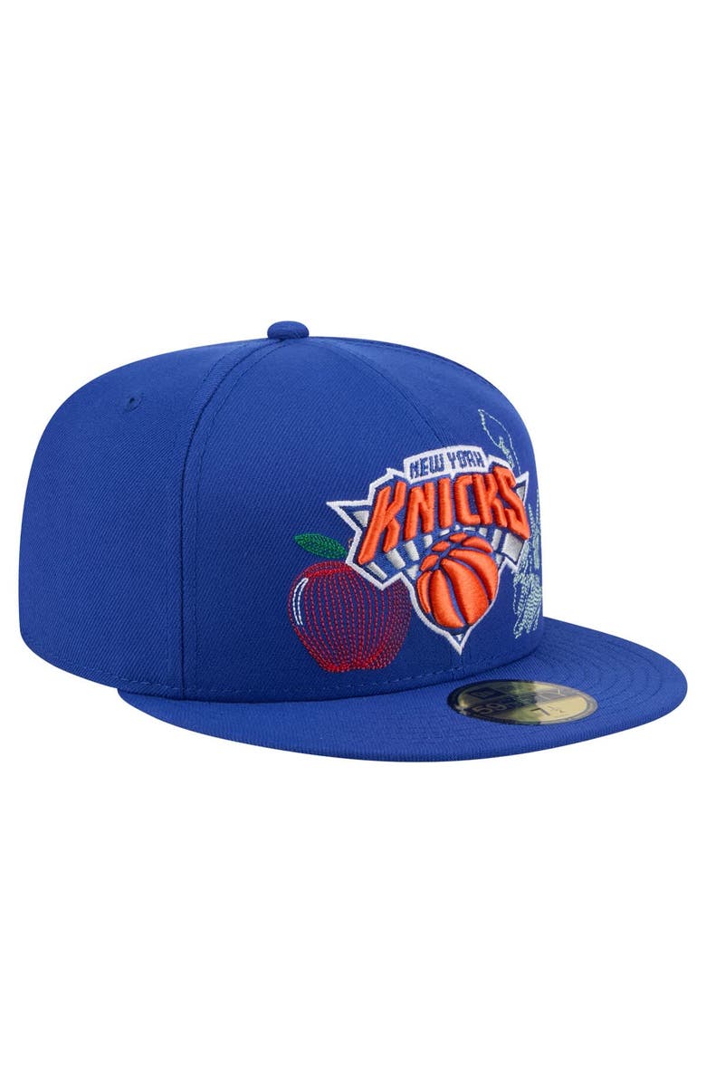 New Era Men's New Era Blue New York Knicks State Stitch 59FIFTY Fitted Hat, Alternate, color, 