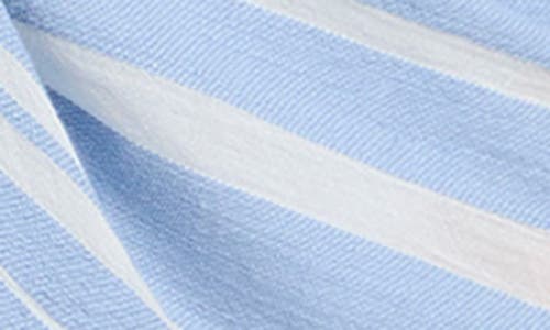 Vince Stripe Fringe Trim Scarf In Sky/white