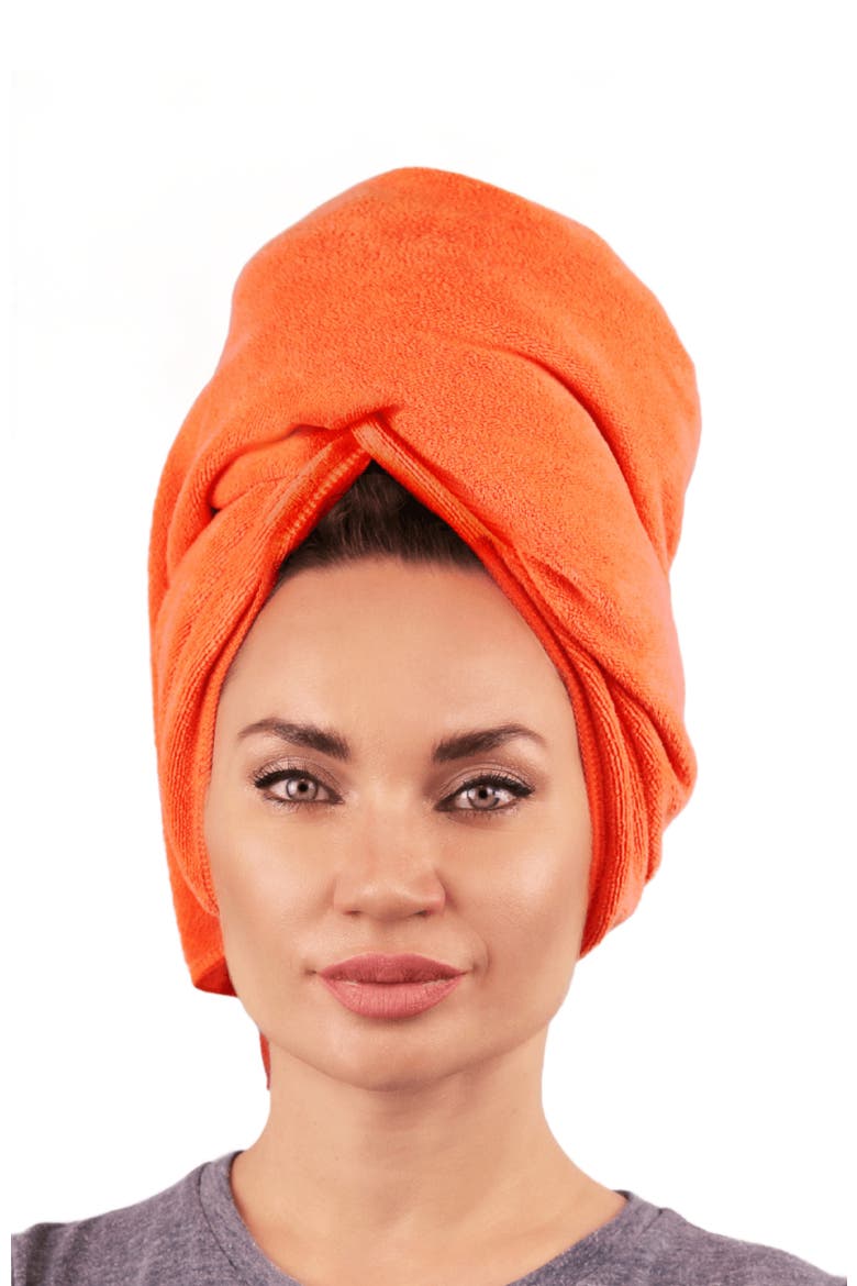 Microfiber Hair Towel, Alternate, color, Coral