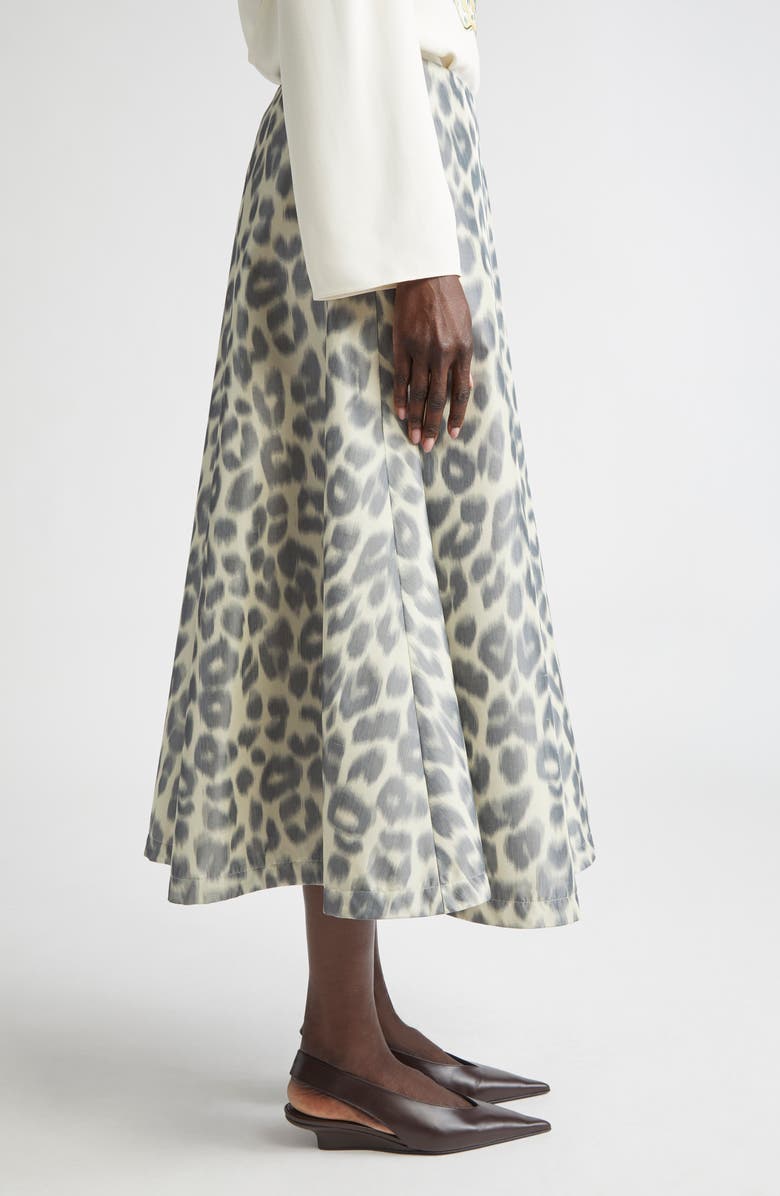 Altuzarra Varda Leopard Print A-Line Midi Skirt, Alternate, color,