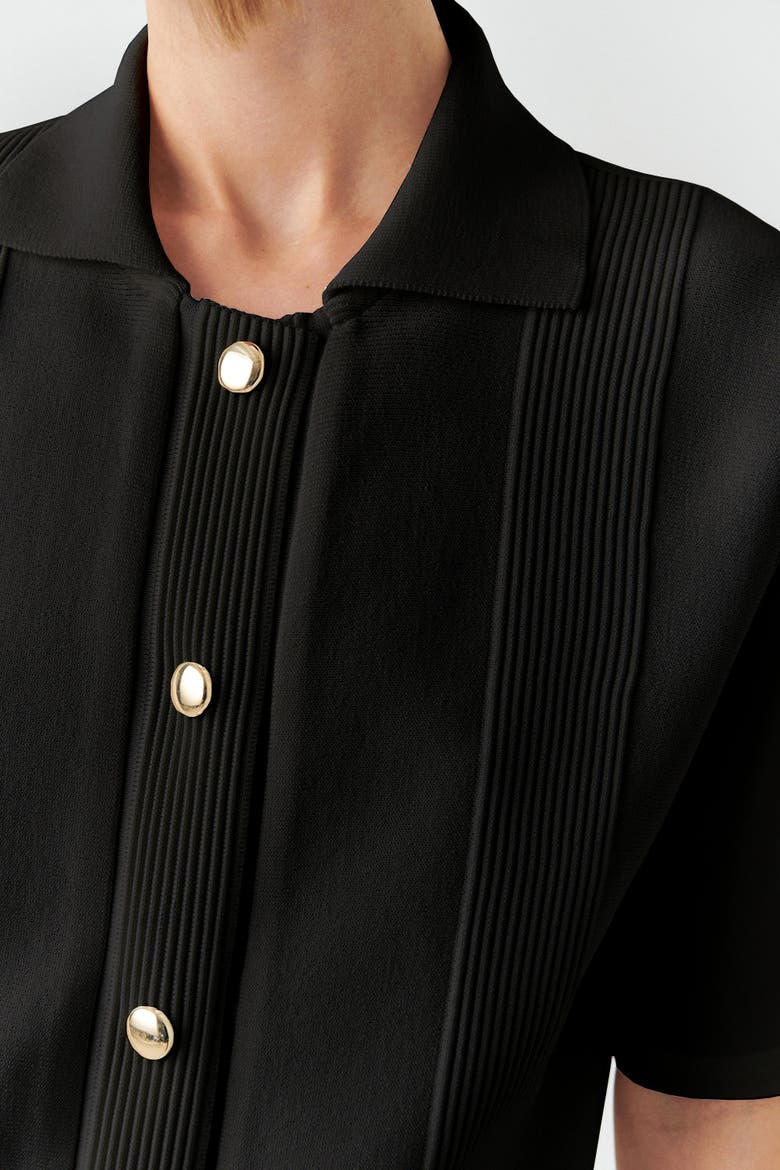 Marilyn Short Sleeve Shirt, Alternate, color, BLACK