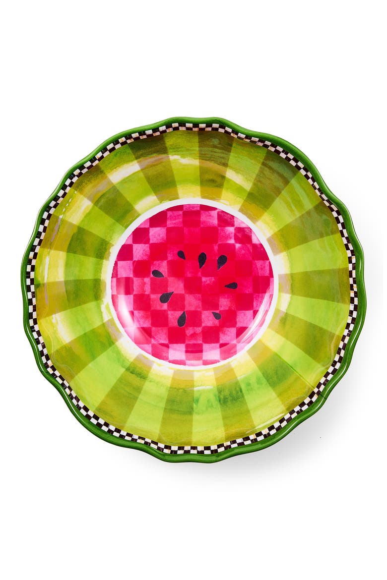 Watermelon Melamine Serving Bowl, Alternate, color, GREEN