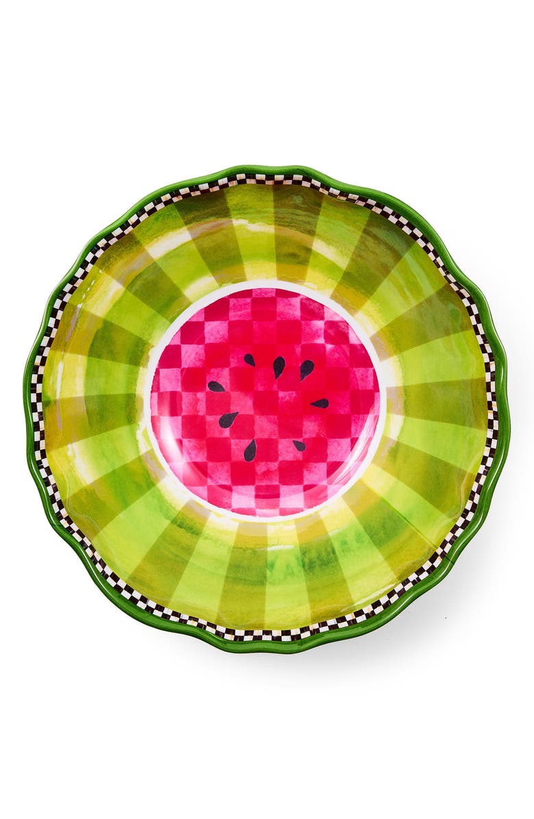 MACKENZIE CHILDS Watermelon Melamine Serving Bowl, Alternate, color, Green