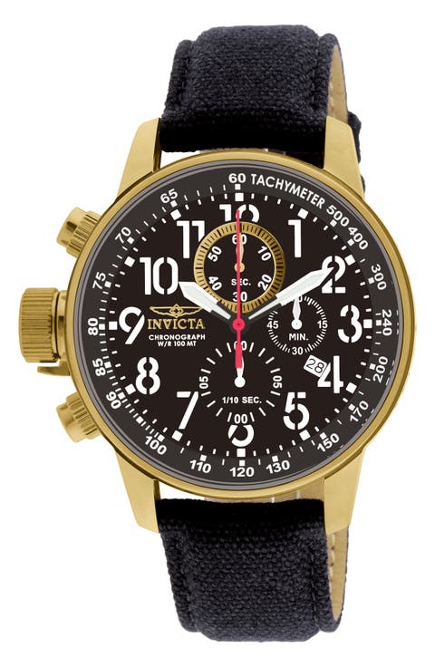 I-Force Chronograph Canvas Strap Watch, 46mm
