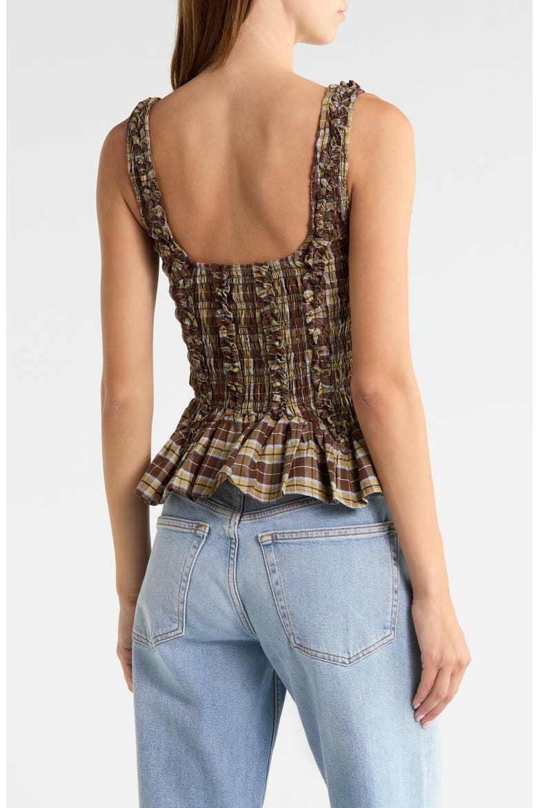 Raphi Check Organic Cotton Top, Alternate, color, COCOA