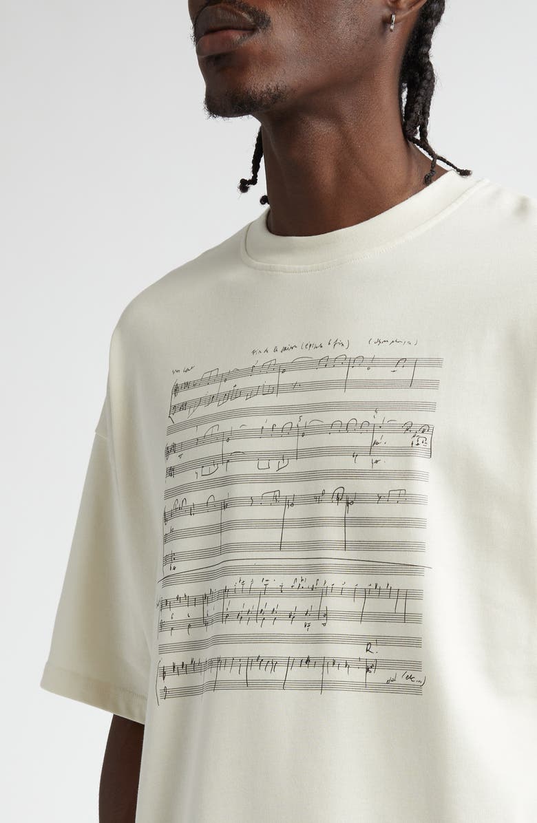 De Bonne Facture Organic Cotton Musical Notation Graphic T-Shirt, Alternate, color, 