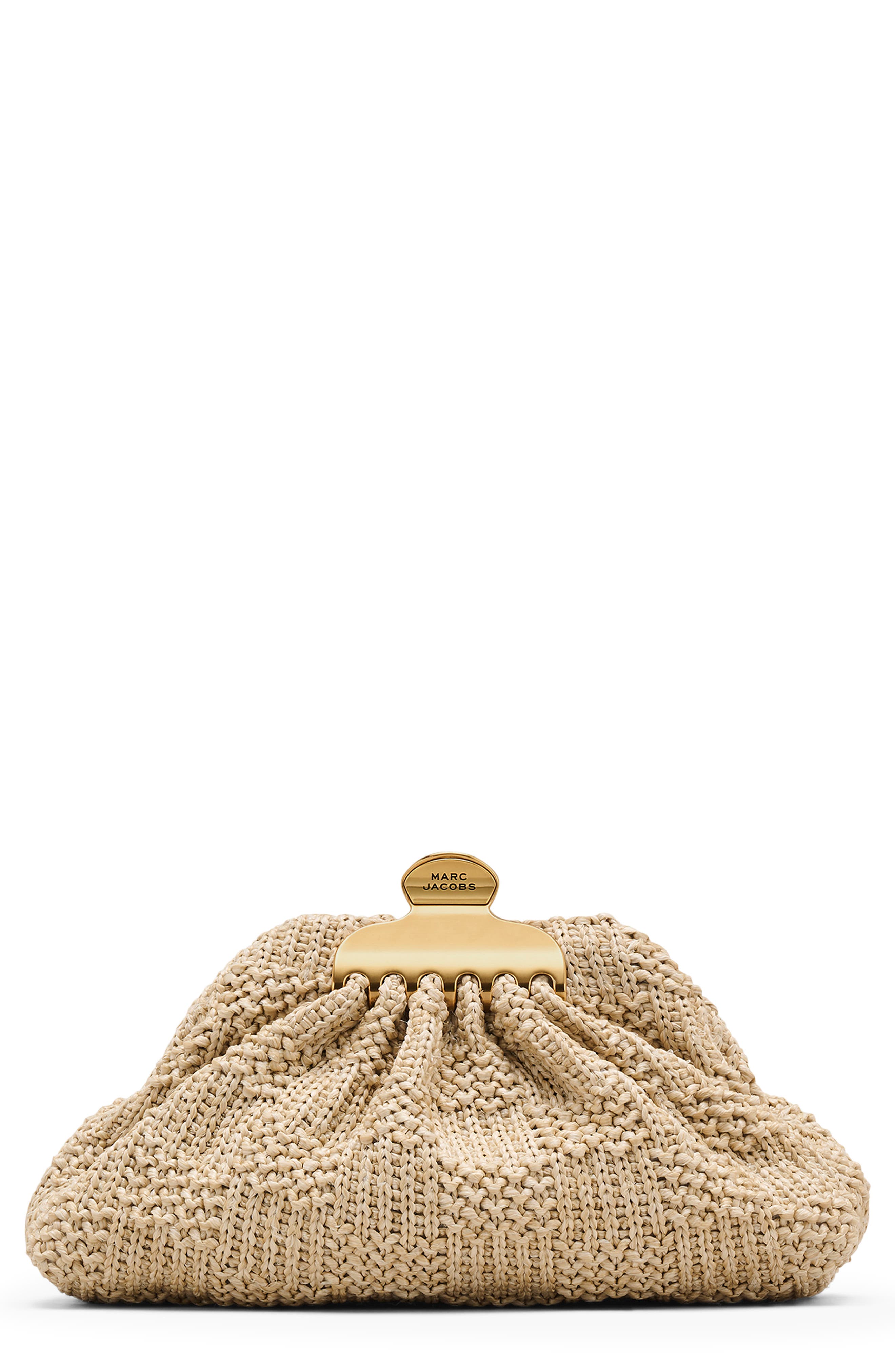 Marc Jacobs The Summer Woven Glam Small Clutch, Main, color, Natural
