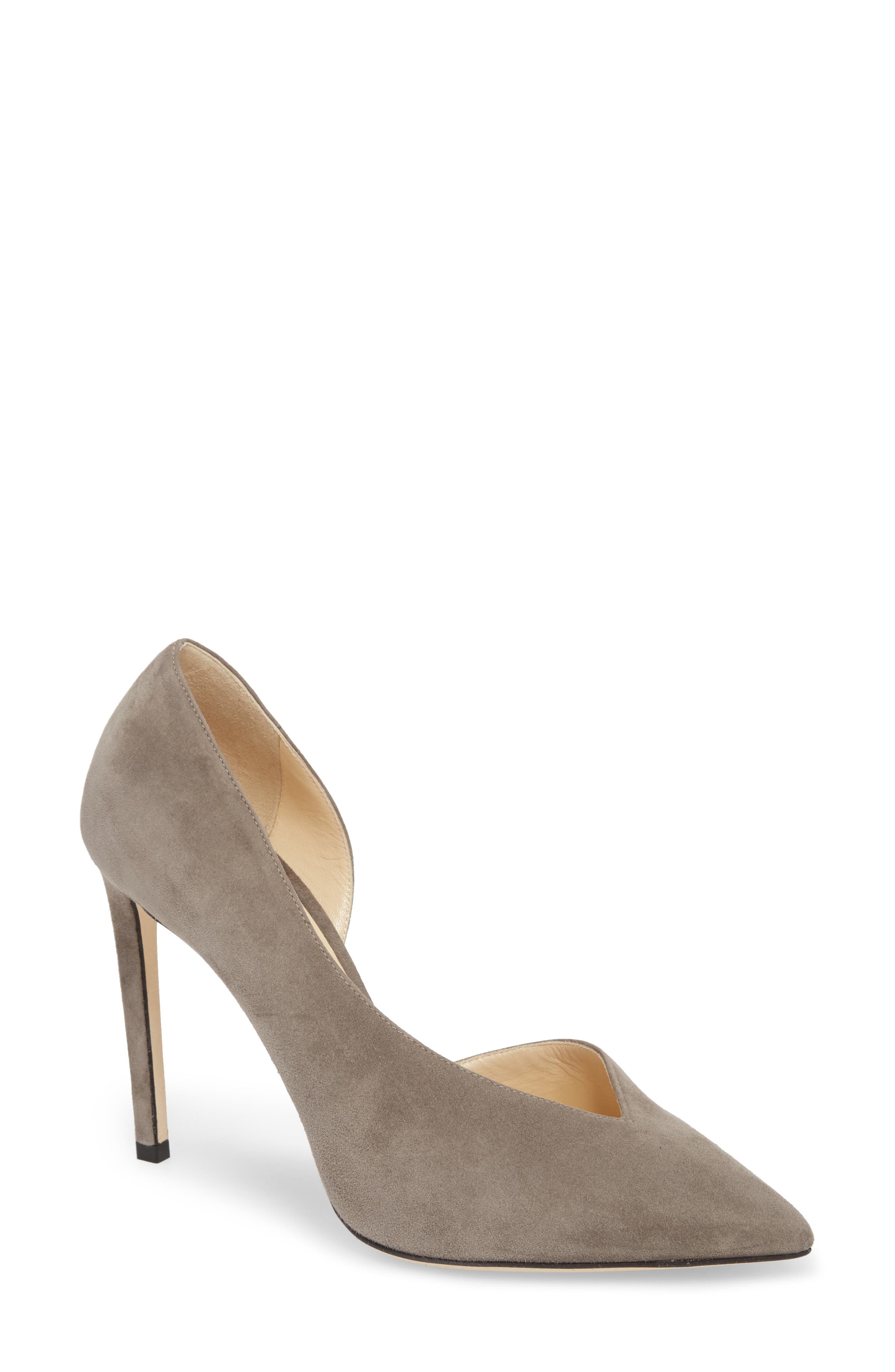 Sophia Half D'Orsay Pump, Main, color, DARK GREY