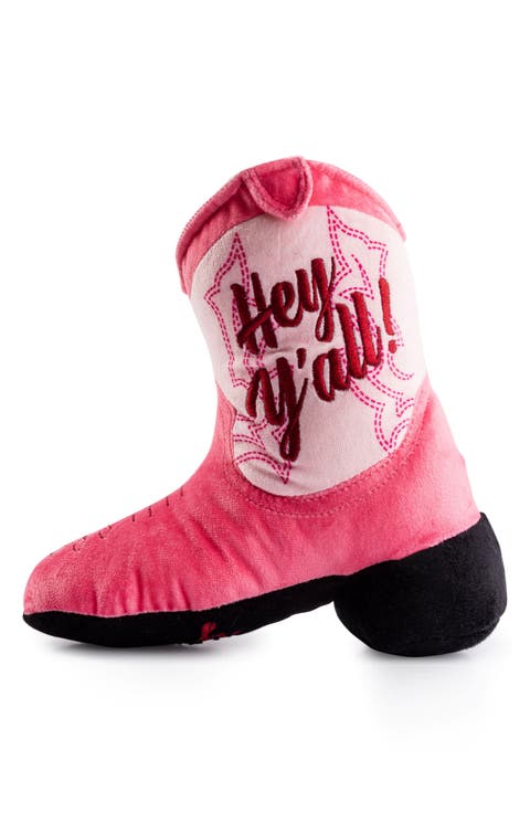 Cowgirl Boot Plush Dog Squeaker Toy
