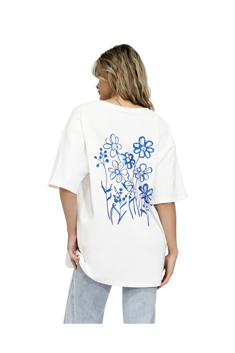 Back To Bloom Oversized T-Shirt, Main, color, White