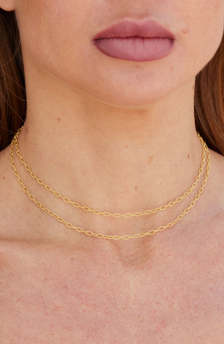 SAVVY CIE JEWELS Italian Cut Chain Necklace, Alternate, color, Gold