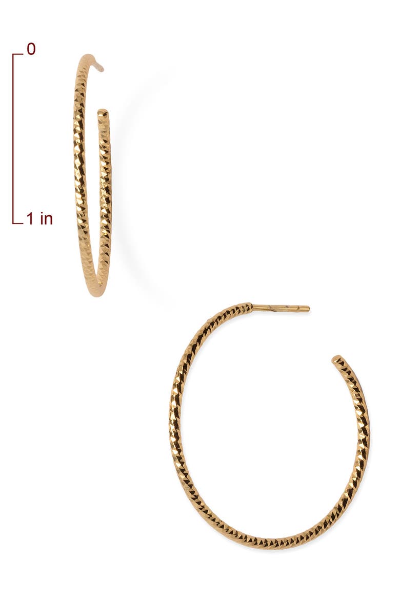 Argento Vivo Textured Hoop Earrings, Alternate, color, GOLD VERMEIL