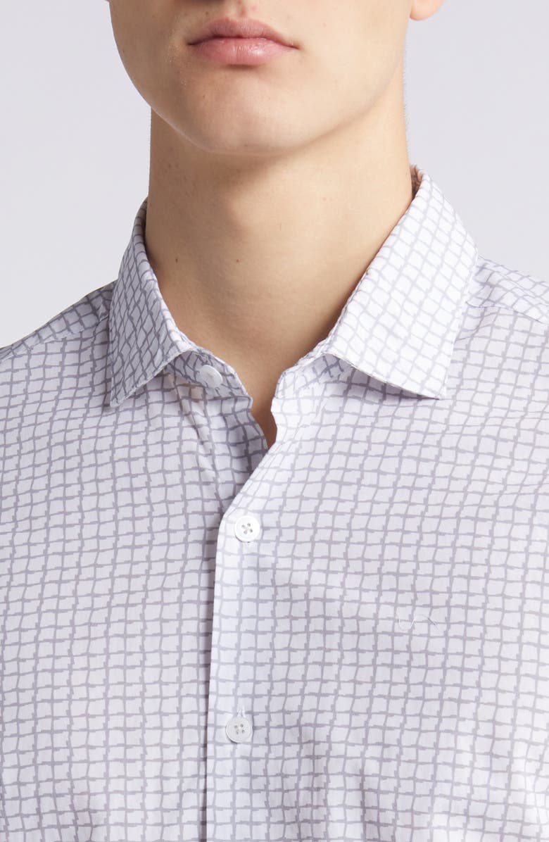 Robert Barakett Firdale Geo Print Short Sleeve Button-Up Shirt, Alternate, color,