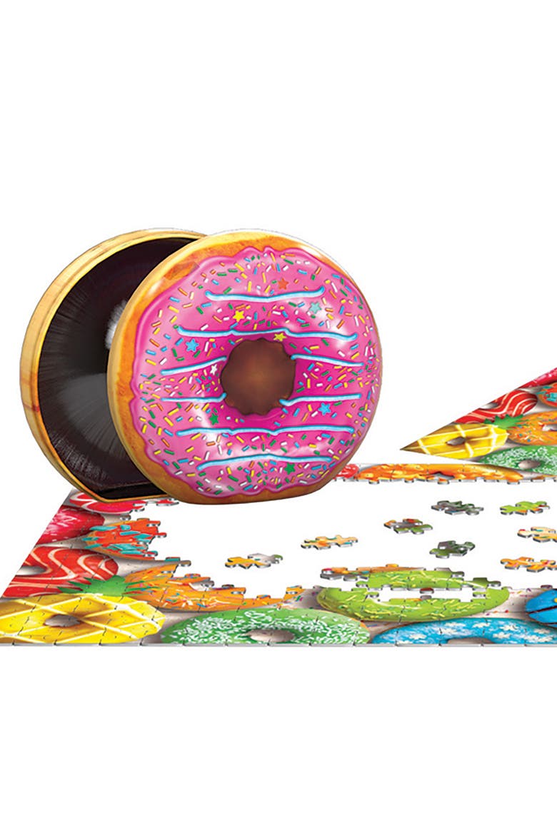 Puzzle Tin Donut Rainbow 550 Piece Jigsaw, Alternate, color, Multicolored