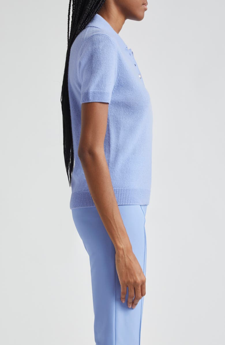 Veronica Beard Brandt Cashmere Polo Sweater, Alternate, color, Hydrangea