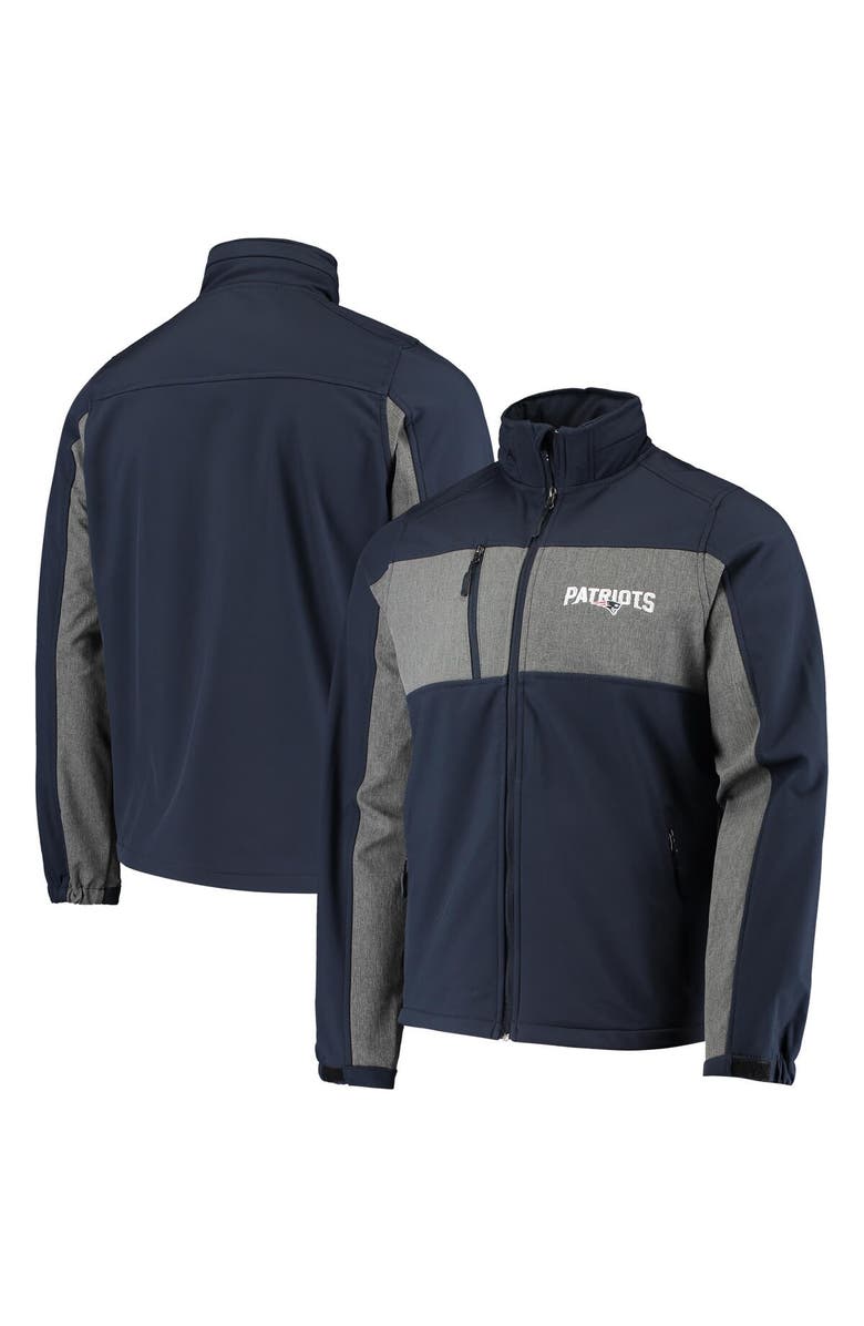 DUNBROOKE Men's Dunbrooke Navy New England Patriots Circle Zephyr Softshell Full-Zip Jacket, Main, color, Navy