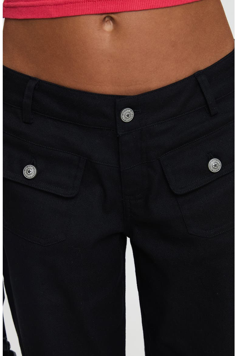 Benicale Low Rise Cargo Pants, Alternate, color, BLACK
