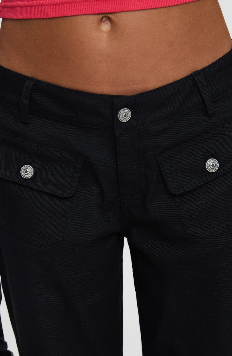 Princess Polly Benicale Low Rise Cargo Pants, Alternate, color, Black