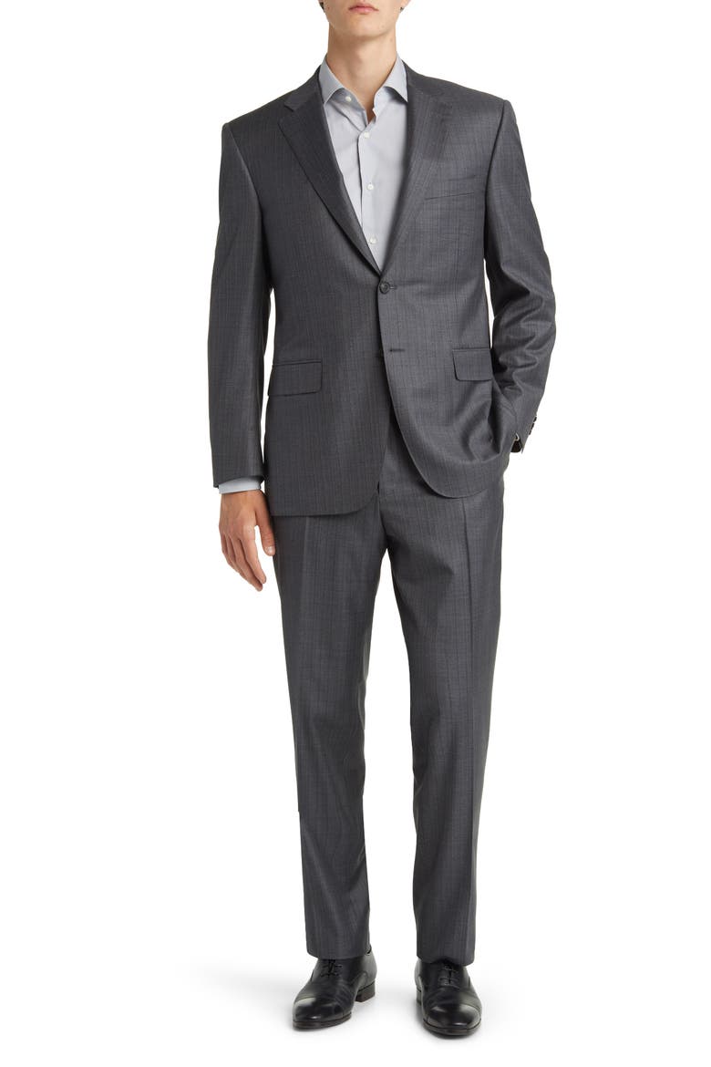 Siena Regular Fit Wool Suit, Main, color, GREY