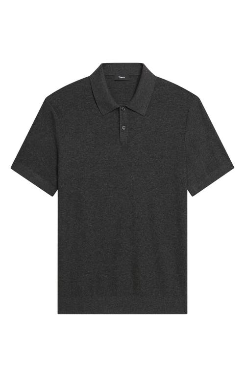 Theory Soris Polo Charcoal Melange In Gray