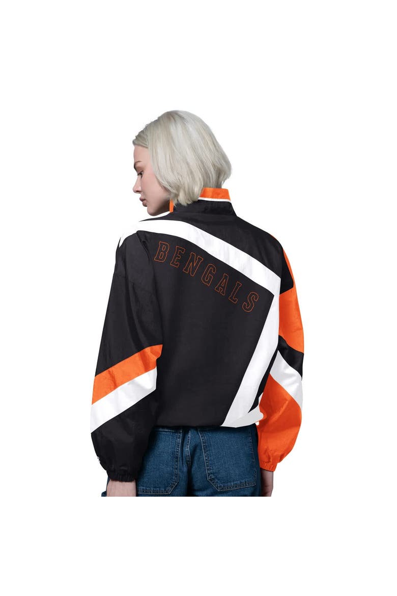 Women's Starter Black/Orange Cincinnati Bengals Vintage 1st Quarter Full-Zip Windbreaker, Alternate, color, Black