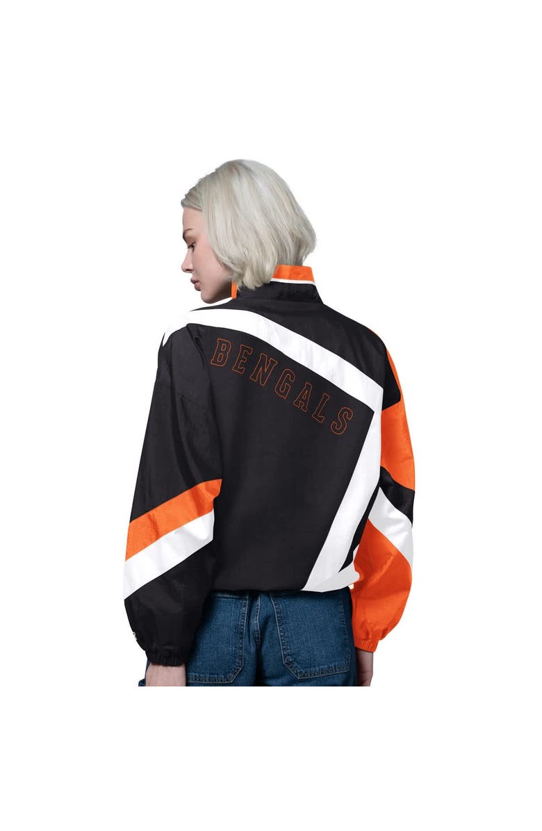 STARTER Women's Starter Black/Orange Cincinnati Bengals Vintage 1st Quarter Full-Zip Windbreaker, Alternate, color, Black